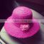 2016 wholesale ladies latest flower Sun hat made in China handmade cheaper original raffia straw hat