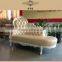 new design antique style pearl genuine leather chaise lounge