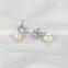Wholesale freshwater pearl earrings AAA 8-9mm white freshwater drop pearl earrings
