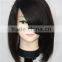  lace wig China lace front wig indian remy hair 10inch 130% density side part lace front wig with bun
