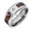 Wholesale verious Men's jewelry wood shell inlay ring titanium black zirconium