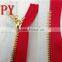 3# Fashion Metal Zipper With color tapes and light gold teeth for luggage