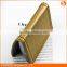 Yellow leather and metal material credit card case with printing logo