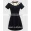 2016 high fashion high-waist black hollow out sexy women dress