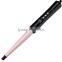 Oval shaped professional clipless curling wand with 0.75"-1.25" ionic ceramic tourmaline barrel