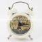2016 hot selling 5*7.5cm white iron alarm clock $1.0