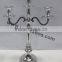 Multifunctional 5 arm Candelabra for Wedding Centerpieces , Nickel Plated Candelabra ,SilverCandelabra