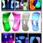 Classic LED home cheap bar stools/ bright color bar stools with led plastic stacking stools