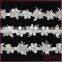 Leather beaded fabric lace trimming, 3d fabric flower lace trim for dress,blouse