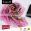 Custom amazing bright colors pink digital printing silk scarf