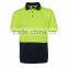 Custom polyester quick dry fit fabric workwear t-shirt contrast lime traditional style hi vis polo
