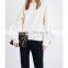 Wholesale Women Apparel Ruffled Sleeves Round Neck Long Sleeves Oversized Cotton-jersey Sweatshirt(DQE0231T)