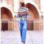 2016 hot sell new style personalized wide leg woman denim jeans low price
