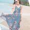 Maxnegio beach print maxi sexy backless summer dresses