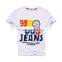 Round collar short sleeve t shirt white with letter
