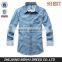2016 new style men shirts mens light blue denim shirt