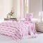 "PINK"motifs coral fleece couple bed sets
