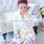 flower printing coral fleece ladies bathrobe