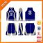 Wholesale custom basketball uniform red/blue/white color cotton/polyester uniforms