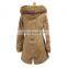 New latest designs for women european fashion cotton fabric winter coat women jacket with fur collar