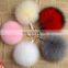 Factory wholesale bushy and soft fox fur pompon pom pom ball key chain