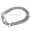 Adjustable chrome three-row chain pet collar dog collar