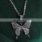 Luxury Single Butterfly Necklace Women Rhinestones Butterfly Pendant Necklace Sparking Bling Crystal Jewelry Gift