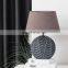 Hotel decoration living room ornaments gray ceramic table lamp engraving design retro desk lamp
