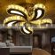Led Crystal Celling Lighting Fixtures Living Room Hotel Project Lobby Flush Mount fan shape Ceiling Lamps