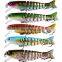 Amazon sell 3D uv hot printing  Multi section fish 5 colors plastic hard fishing lure 8 Jointed Saltwater Swimbait fishing