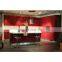 House furniture high gloss red lacquer kitchen cabinet with hardware