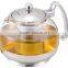 fashion glass teapot, stainless steel flower pot, borosilicate glass kettle