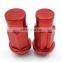 m12 x 15mm black red composite close end heavy  wheel lug nuts