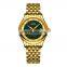 Diellea Men's mechanical automatic jade gold watch genuine business luxury Sapphire watch Waterproof Sapphire Dial