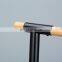 Free Standing Black Metal Toilet Clean Brush Holders Set with Bamboo Paper Holder