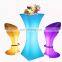 16 colors portable bar table led cocktail table portable wireless rechargeable outdoor led light bar cocktail tables and chairs
