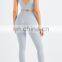 High Quality Deep V Back Bra Match Crotchless Leggings 2pcs Yoga Suit Set Women Gym Sports Gym Tracksuit