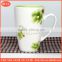 custom shape mug stoneware OEM service decal flower printed new design customized made eco-friendly ceramic printed ceramic mug