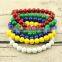 BRH0901 Wholesale cheap colored round beaded elastic bracelet for women