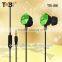2014 product China good quality metal earphone with flact cord for mobile phone