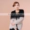 2015 Fahion knitted lady mink fur coat with double color