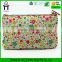 Flowers printing and embroidery bird 100% cotton stuffed pencil case bag