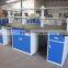 steel structure laboratory central bench with epoxy tops