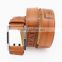 Fashion mans printed leather belt for jeans with special buckles manufacturers