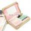 2014 fashion golden PU make up bag with mirror metallic cosmetic bag