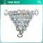 3MM Rhinestone Triangle Chain Connector Rhodium Metal Belt Buckle