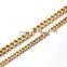 2016 Hot Selling Top Quality Gold Cuban Link Chain Solid Gold Plated Men's Necklace Chain