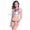 Women FLAG Bandeau Bikini Top Two Piece Push-up Padded Bathing Swimsuit