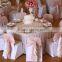 Hot Sale 2016 Wholesale Blush Chiffon Ruffled Wedding Chair Cover Sash Hood