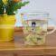 Coffee,Tea,Milk,Beverage Drinking Clear Cute Pattern Heat Resistant Pyrex Glass Tea Cup With Handle